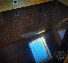 Black granite floor tiles