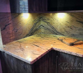 Close up of granite kitchen worktops